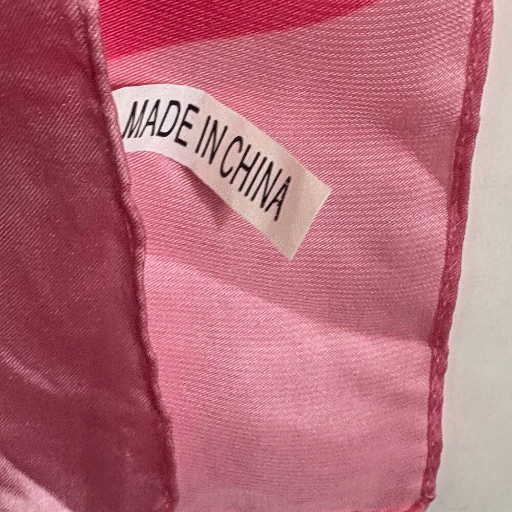 Lancome Paris Scarf 35” Ashley Mary Collab Pink Floral Square Limited Edition - Picture 13 of 13